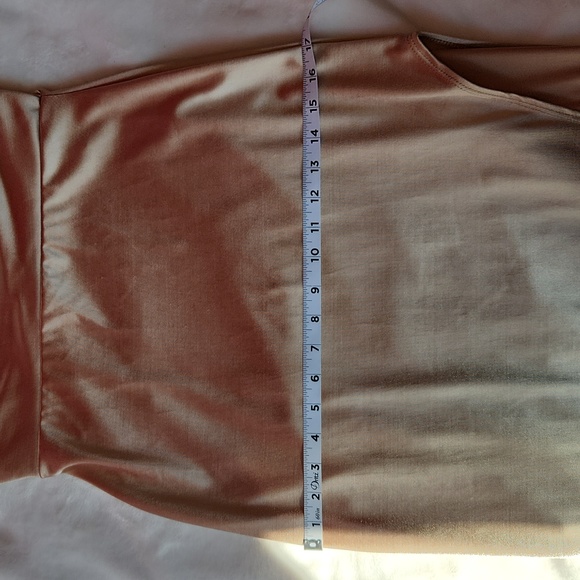 Women's Long, Fitted, Bodycon, Champaign Color, Cowl Neck, Sexy Formal Dress - Picture 6 of 9